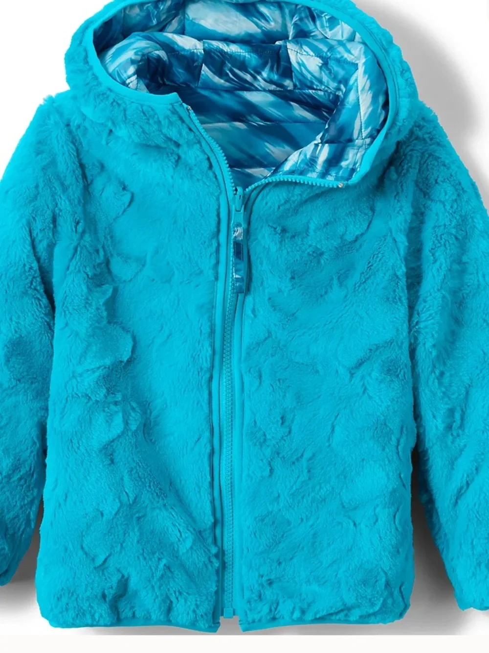 Lands’ End Kids Reversible Insulated Fleece Jacket - medium 8